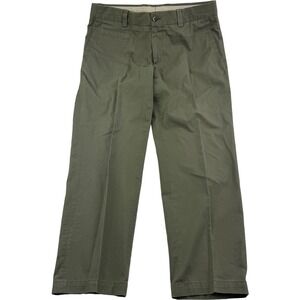GTA Green Casual Slim Fit Cotton Flat Front Chino Pants Mens Size 32X27‎